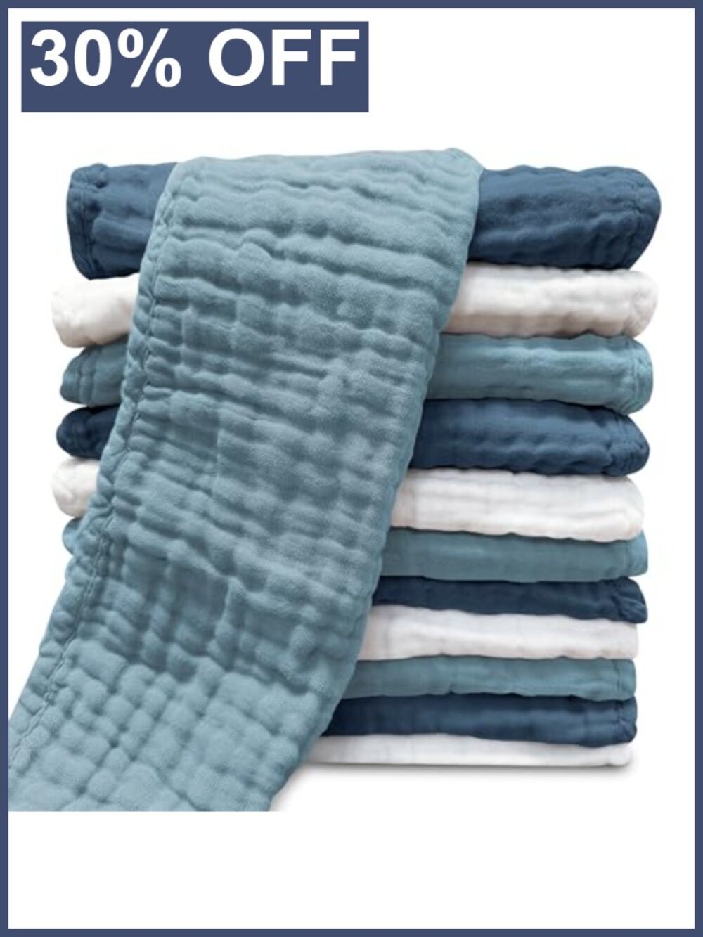 Muslin Burp Cloths for Baby 100% Cotton 12 Pack Large Absorbent Soft Milk Spit